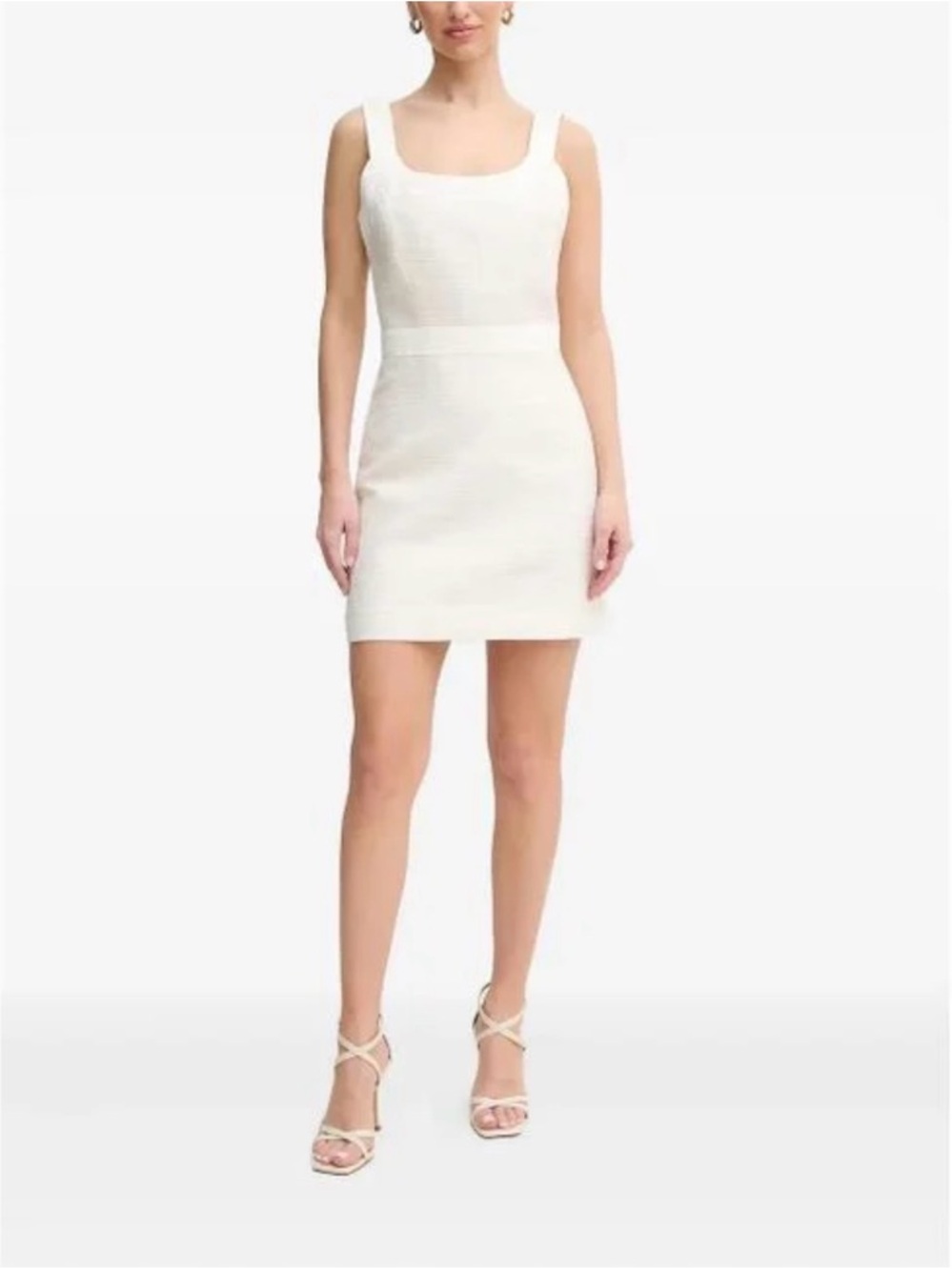 Guess Cream Textured Sleeveless Mini Dress